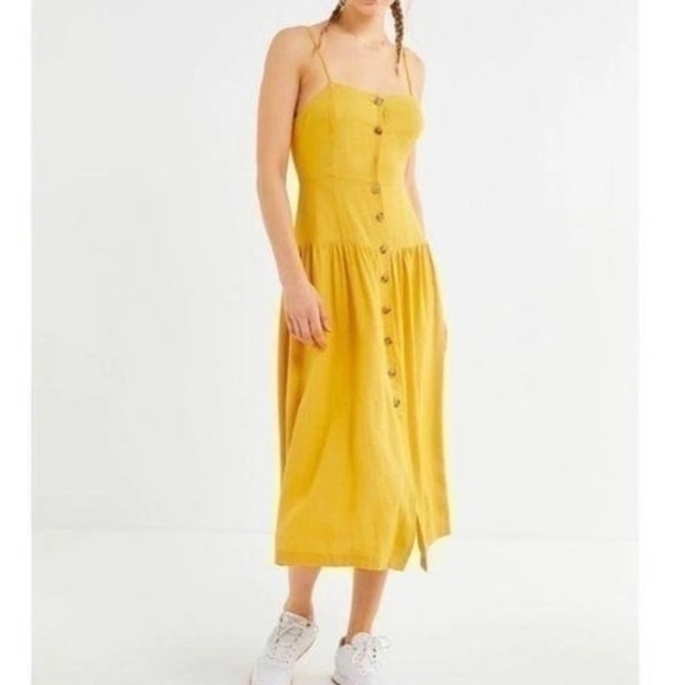 Urban Outfitters Mustard Midi Dress